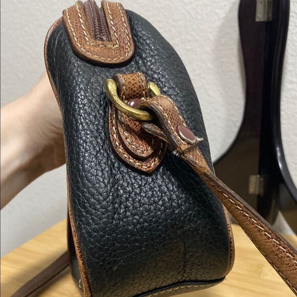 Vintage Liz Claiborne Black & Brown Leather Crossbody Bag Made in Korea‎ - Picture 9 of 16